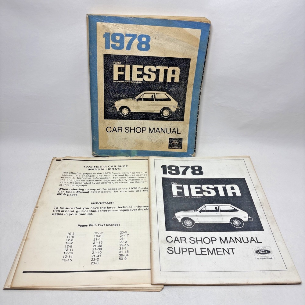 1978 Ford Fiesta Car Shop Manual Factory Service Repair Book Supplement Update